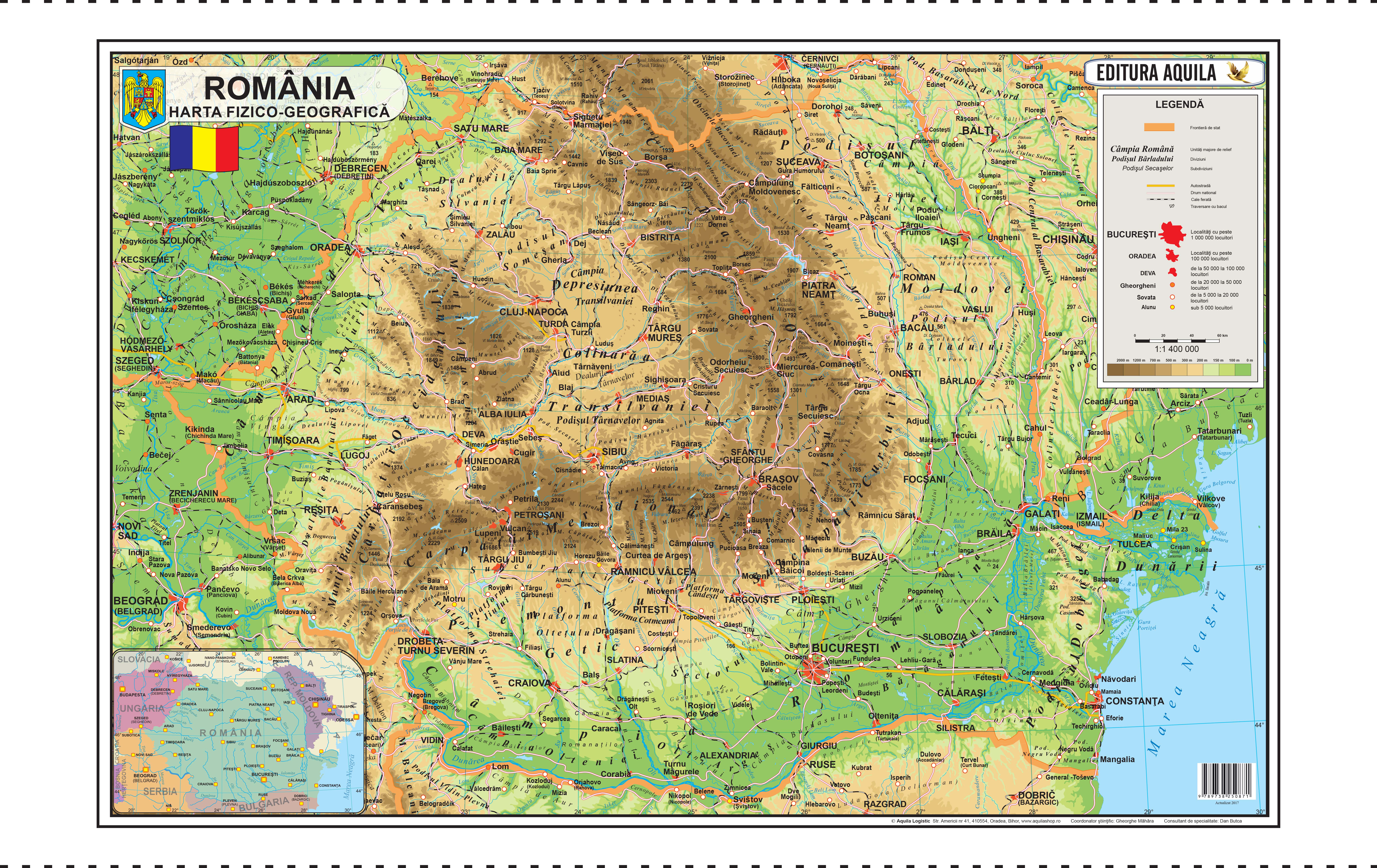 Harta Romania Format 70 X 100 Cm